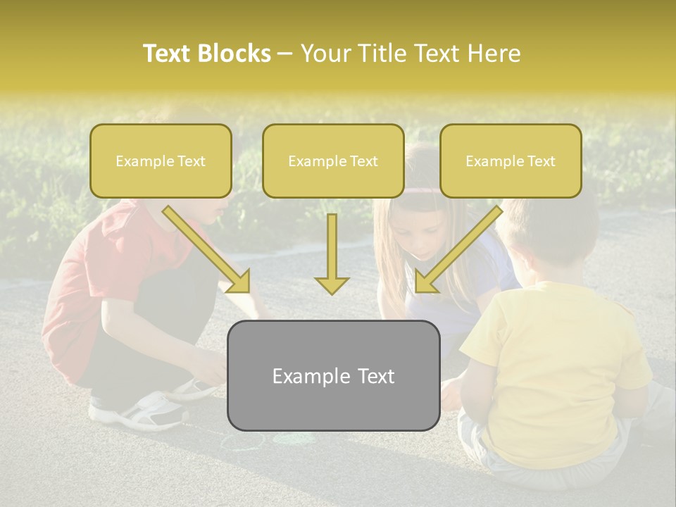 A Group Of Children Sitting On The Ground Playing With Each Other PowerPoint Template