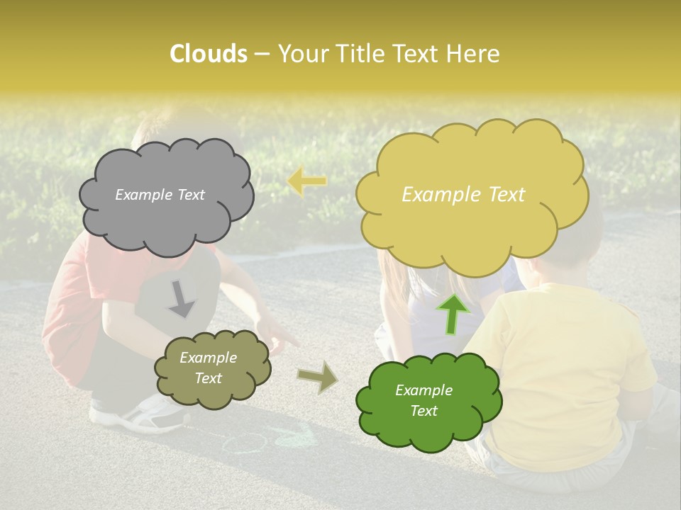 A Group Of Children Sitting On The Ground Playing With Each Other PowerPoint Template