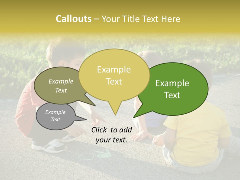 A Group Of Children Sitting On The Ground Playing With Each Other PowerPoint Template