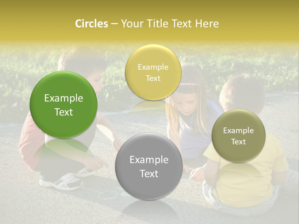 A Group Of Children Sitting On The Ground Playing With Each Other PowerPoint Template