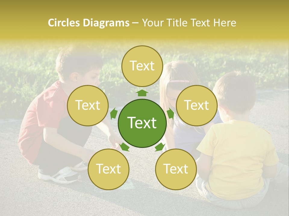 A Group Of Children Sitting On The Ground Playing With Each Other PowerPoint Template