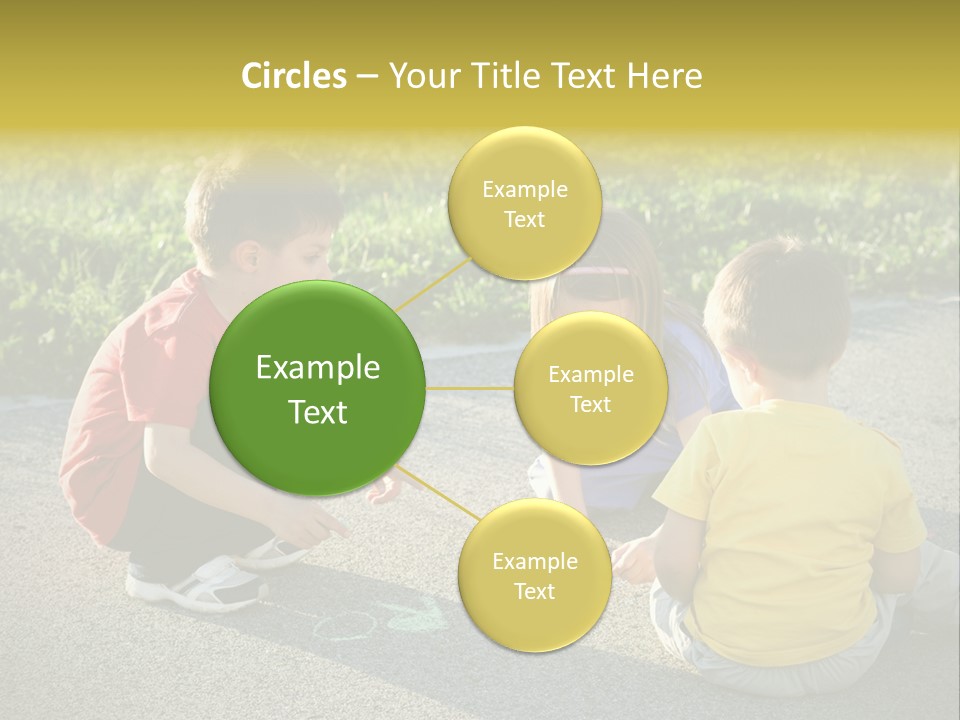 A Group Of Children Sitting On The Ground Playing With Each Other PowerPoint Template