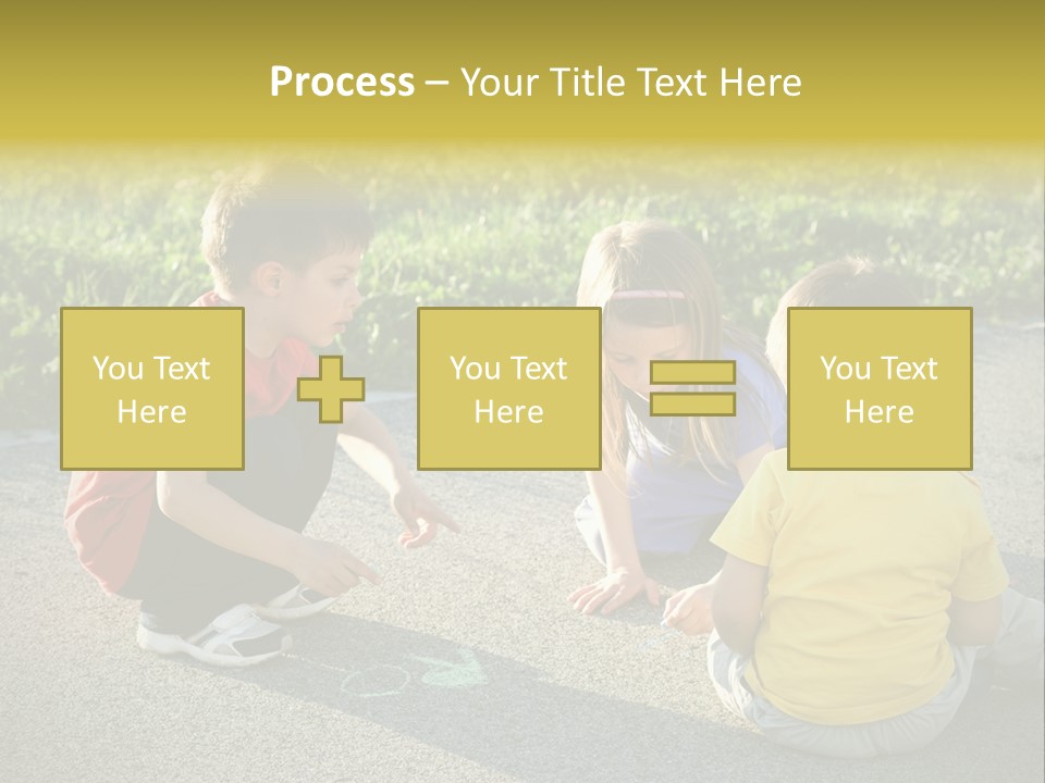 A Group Of Children Sitting On The Ground Playing With Each Other PowerPoint Template