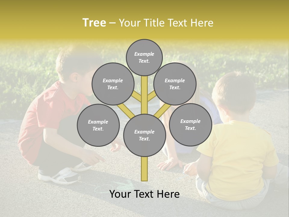 A Group Of Children Sitting On The Ground Playing With Each Other PowerPoint Template
