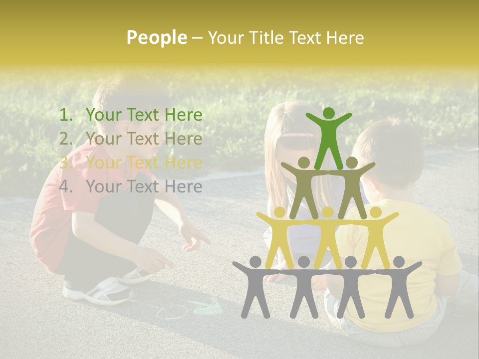 A Group Of Children Sitting On The Ground Playing With Each Other PowerPoint Template