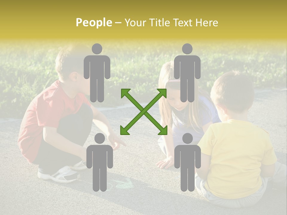 A Group Of Children Sitting On The Ground Playing With Each Other PowerPoint Template