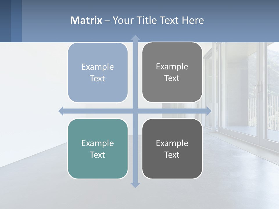 An Empty Room With A Sliding Glass Door PowerPoint Template
