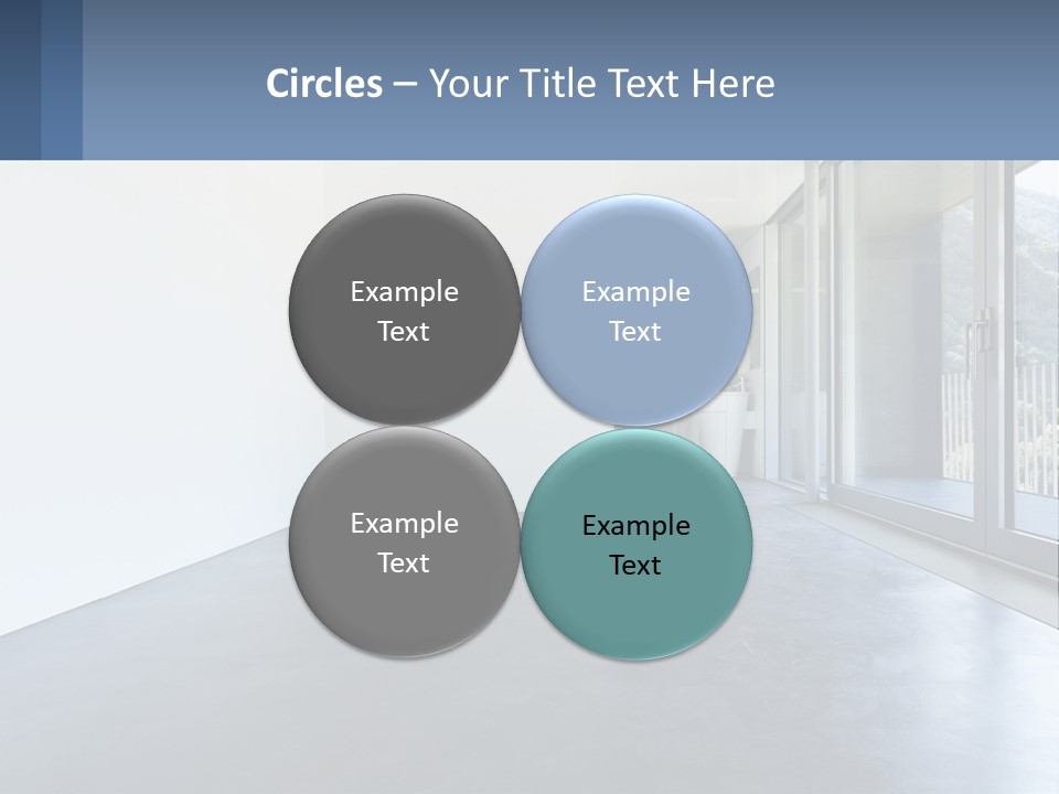 An Empty Room With A Sliding Glass Door PowerPoint Template