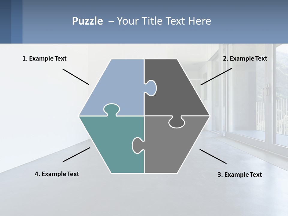 An Empty Room With A Sliding Glass Door PowerPoint Template