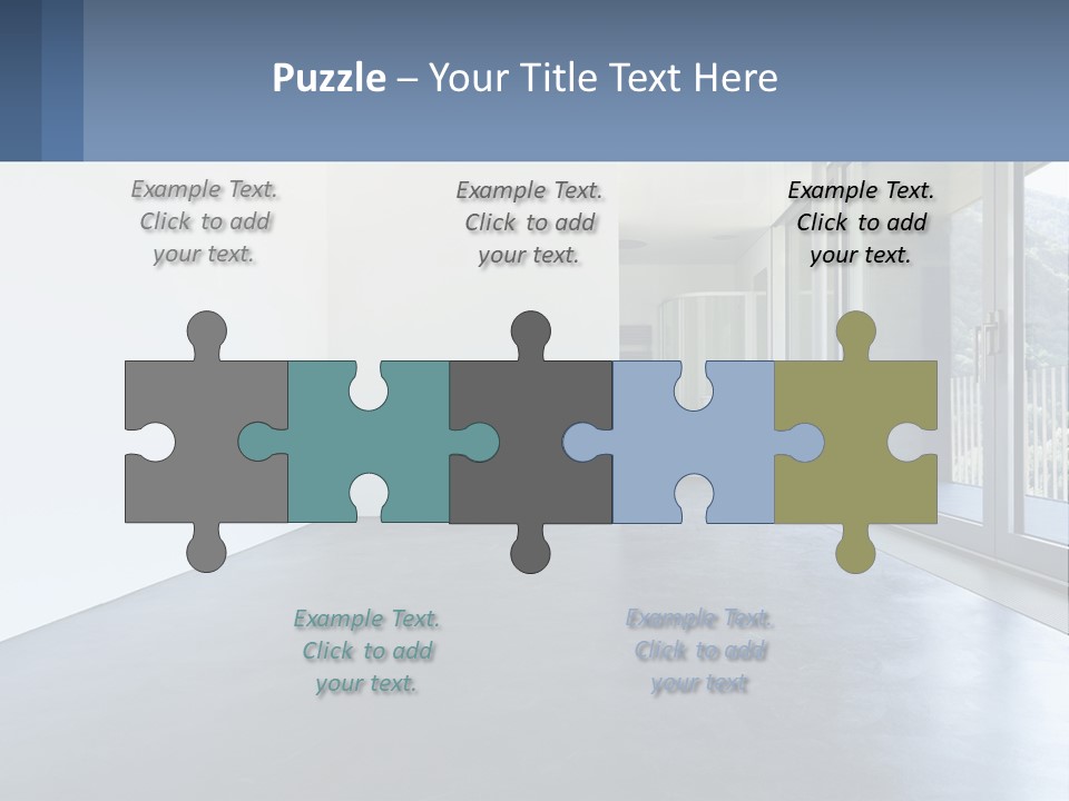 An Empty Room With A Sliding Glass Door PowerPoint Template