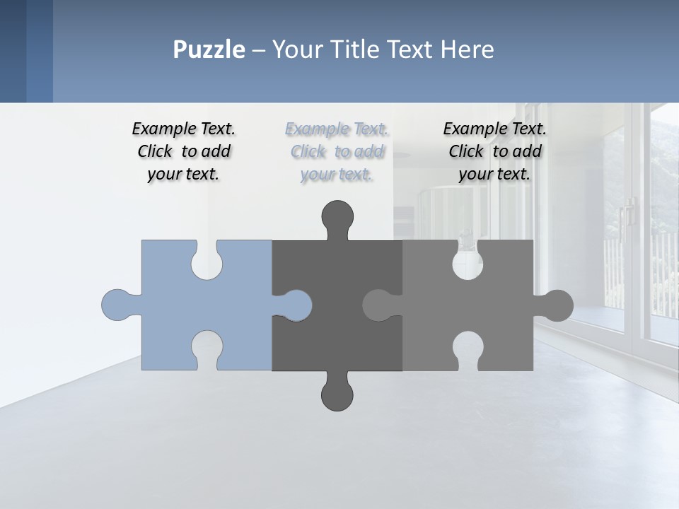 An Empty Room With A Sliding Glass Door PowerPoint Template