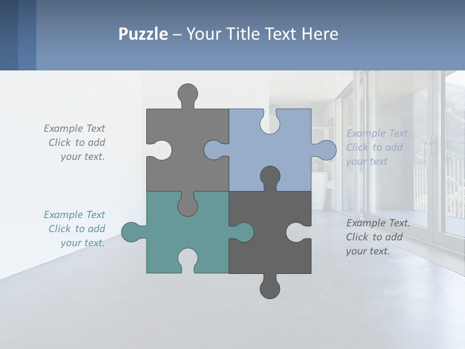 An Empty Room With A Sliding Glass Door PowerPoint Template