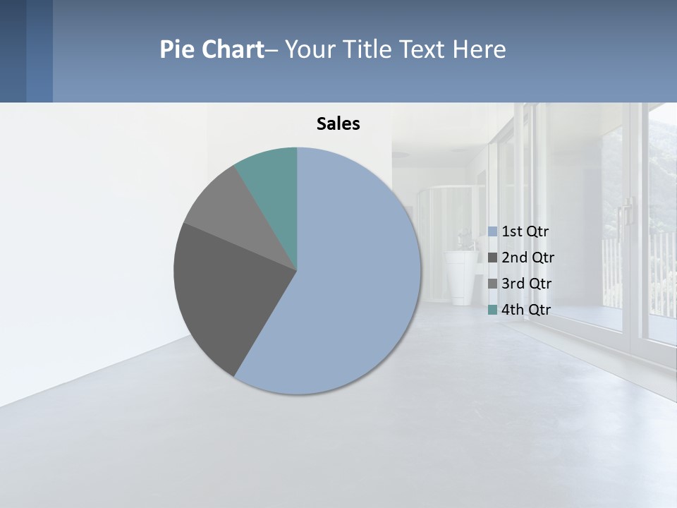 An Empty Room With A Sliding Glass Door PowerPoint Template