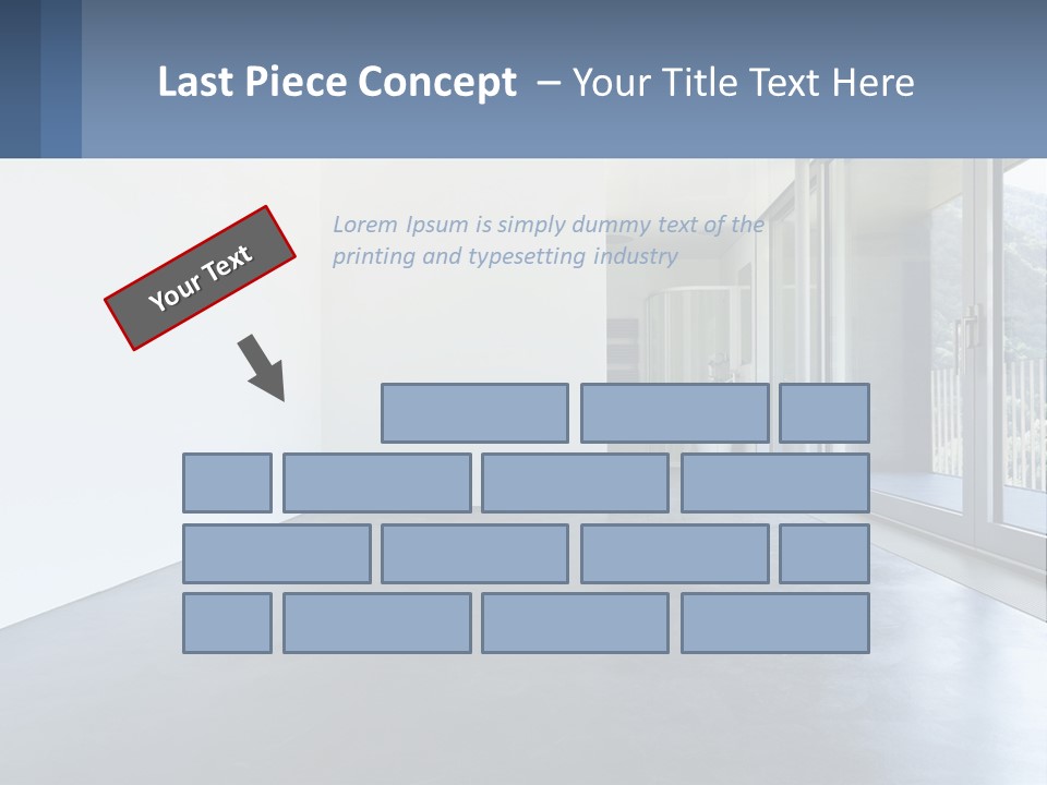 An Empty Room With A Sliding Glass Door PowerPoint Template