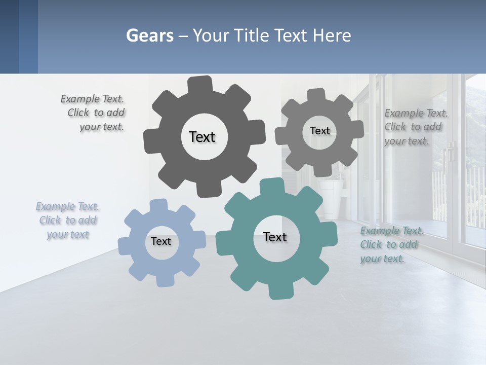 An Empty Room With A Sliding Glass Door PowerPoint Template