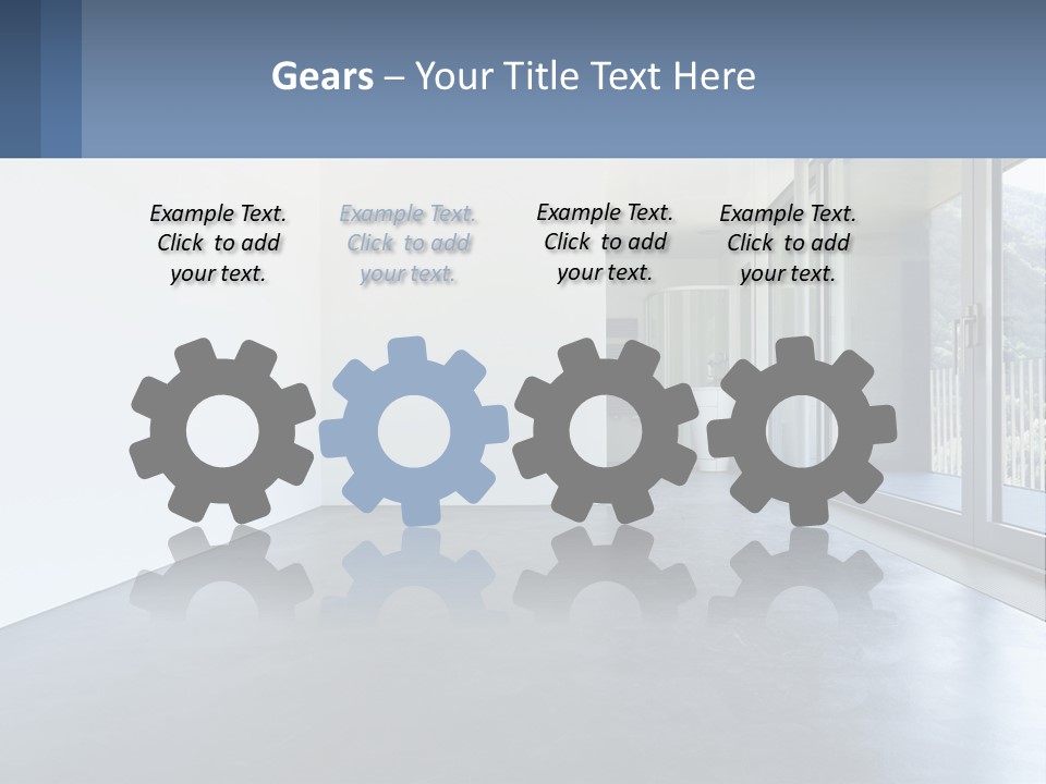 An Empty Room With A Sliding Glass Door PowerPoint Template