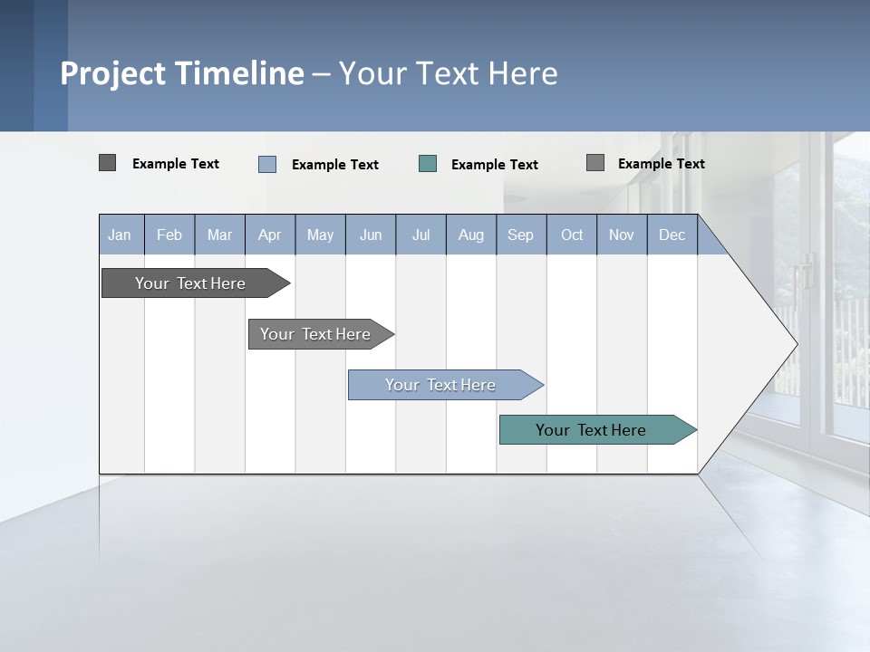 An Empty Room With A Sliding Glass Door PowerPoint Template
