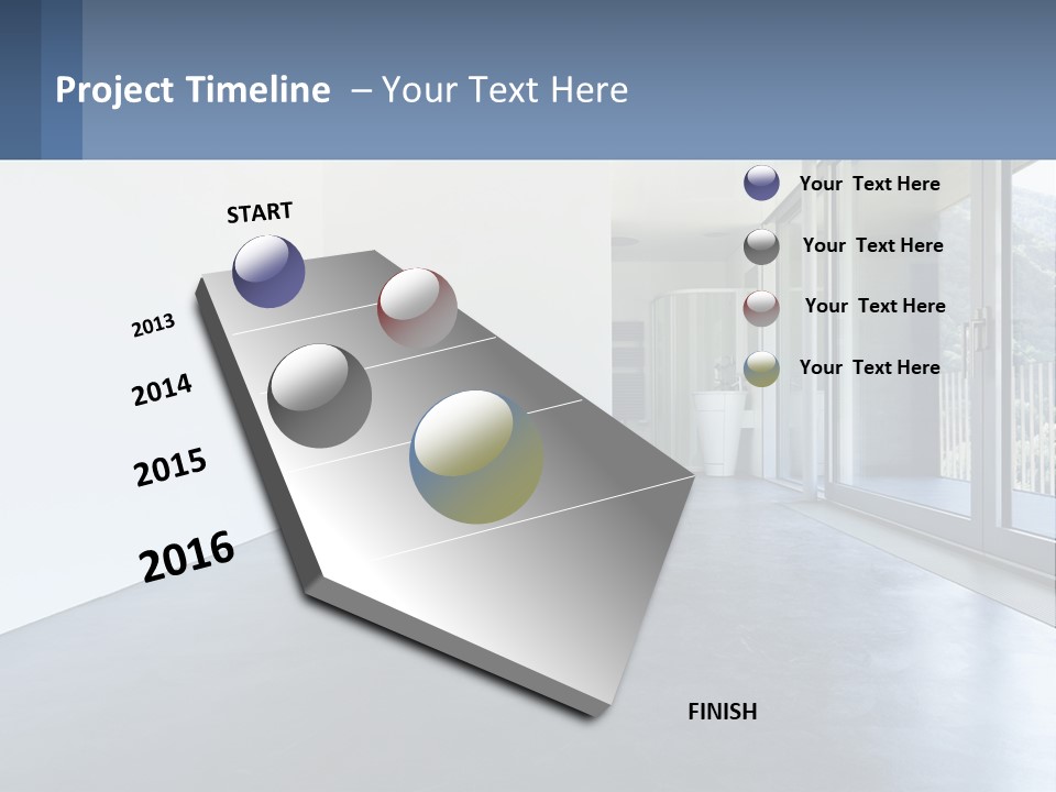 An Empty Room With A Sliding Glass Door PowerPoint Template