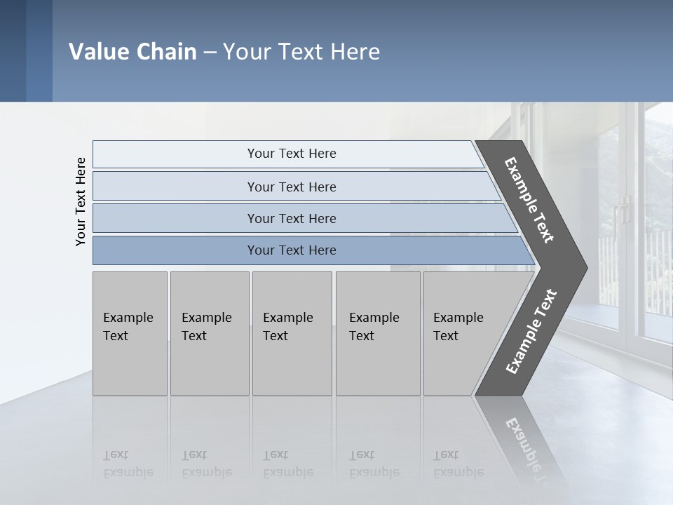 An Empty Room With A Sliding Glass Door PowerPoint Template