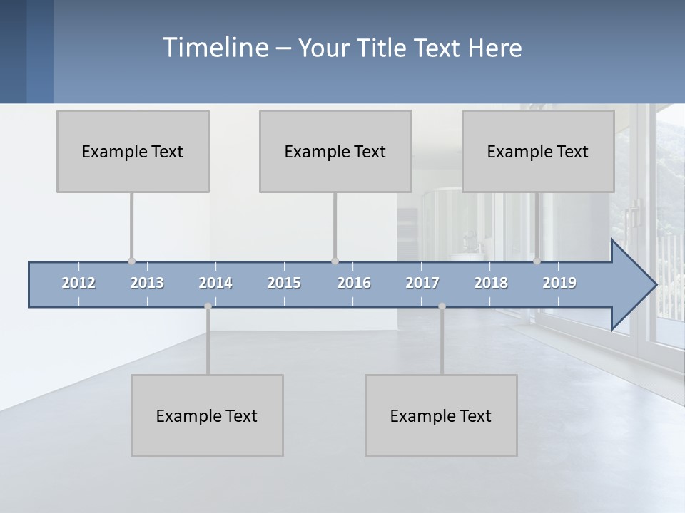 An Empty Room With A Sliding Glass Door PowerPoint Template