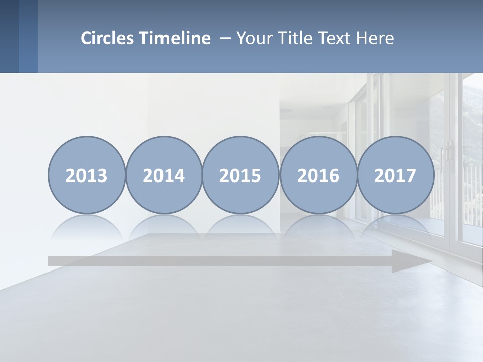An Empty Room With A Sliding Glass Door PowerPoint Template