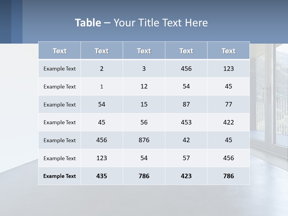 An Empty Room With A Sliding Glass Door PowerPoint Template
