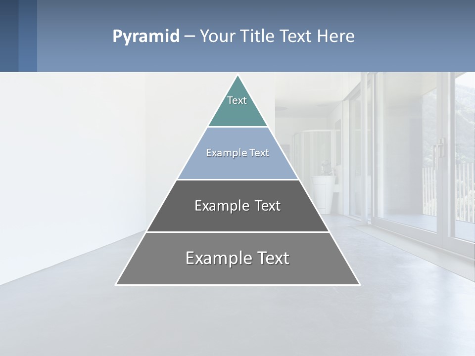 An Empty Room With A Sliding Glass Door PowerPoint Template