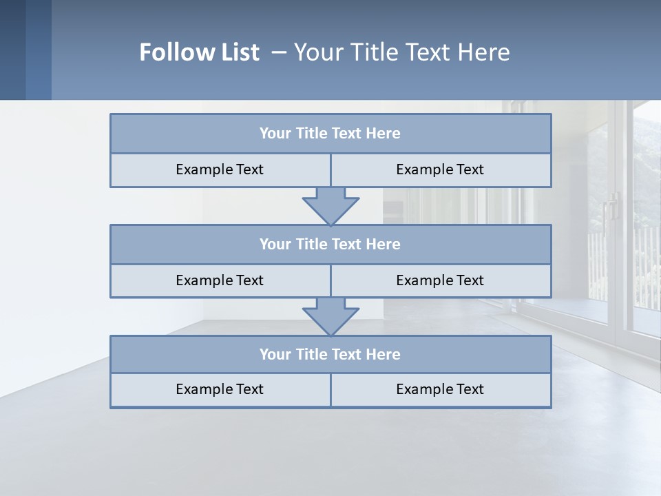 An Empty Room With A Sliding Glass Door PowerPoint Template