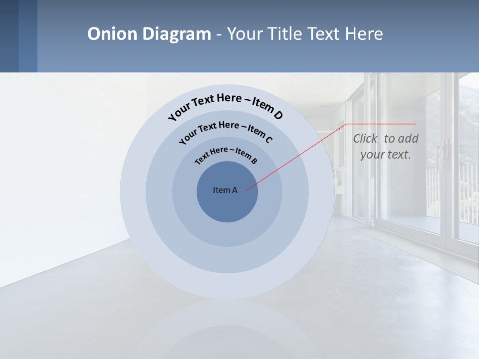 An Empty Room With A Sliding Glass Door PowerPoint Template