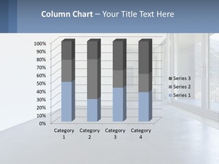 An Empty Room With A Sliding Glass Door PowerPoint Template