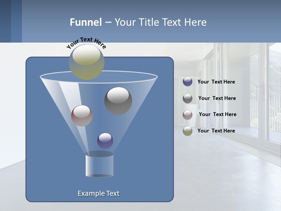 An Empty Room With A Sliding Glass Door PowerPoint Template