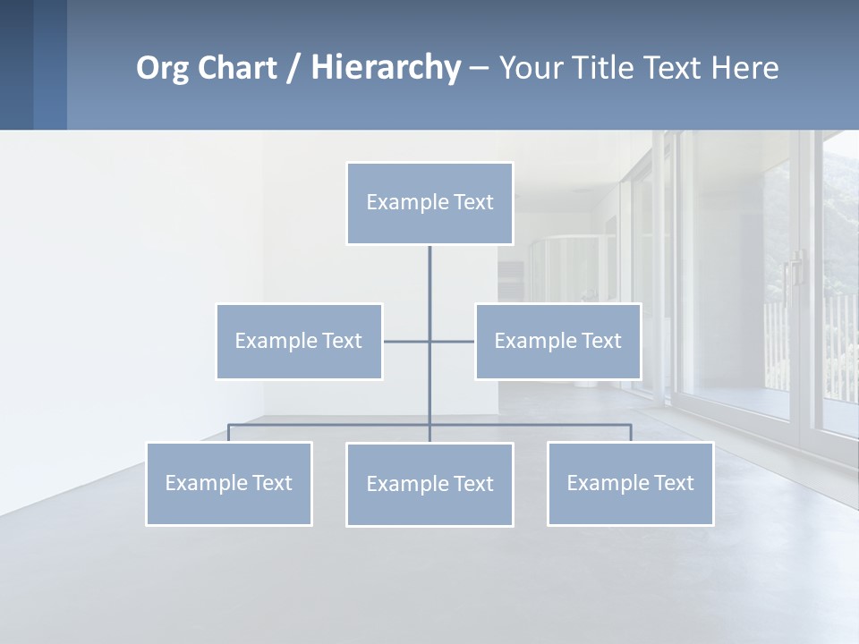 An Empty Room With A Sliding Glass Door PowerPoint Template