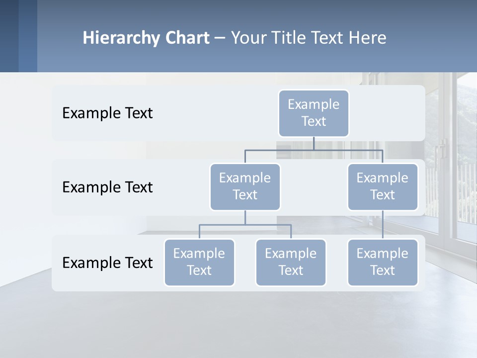 An Empty Room With A Sliding Glass Door PowerPoint Template