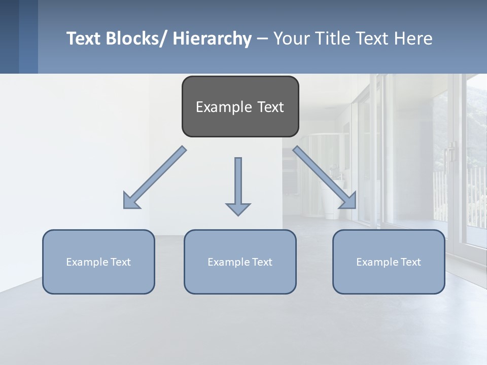 An Empty Room With A Sliding Glass Door PowerPoint Template