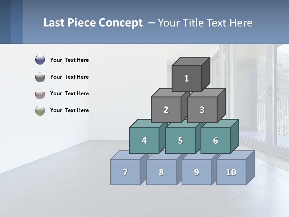 An Empty Room With A Sliding Glass Door PowerPoint Template
