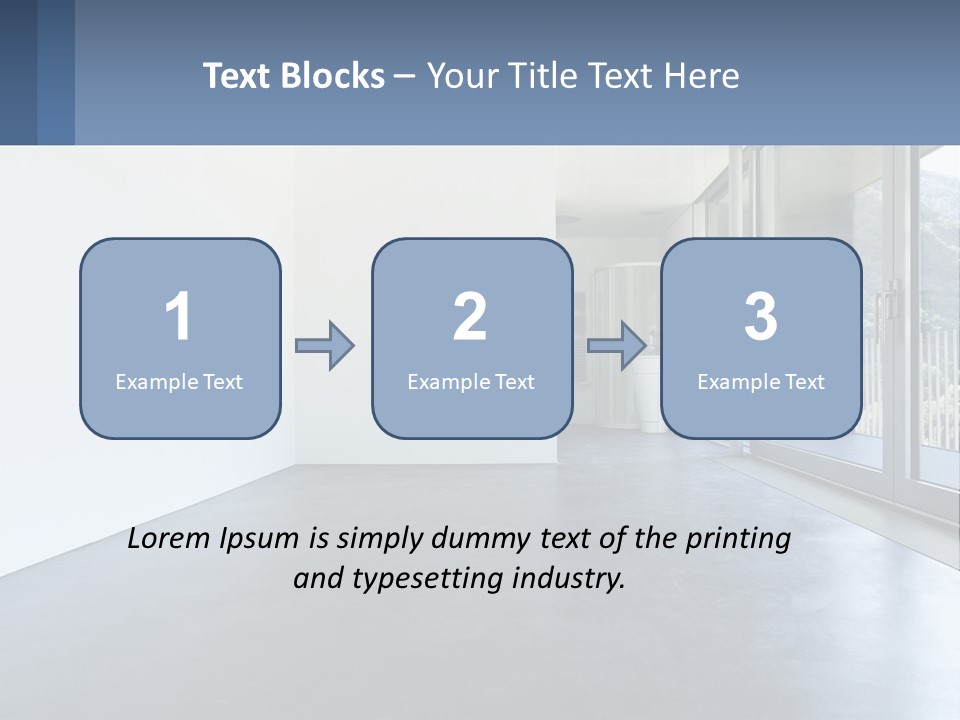An Empty Room With A Sliding Glass Door PowerPoint Template
