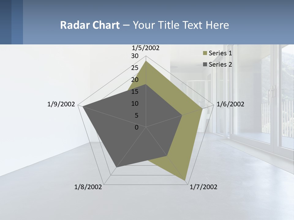 An Empty Room With A Sliding Glass Door PowerPoint Template