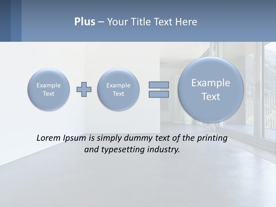 An Empty Room With A Sliding Glass Door PowerPoint Template
