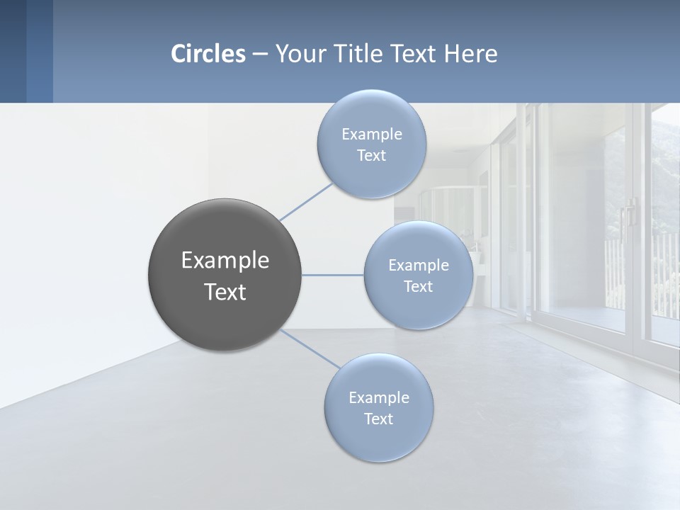 An Empty Room With A Sliding Glass Door PowerPoint Template