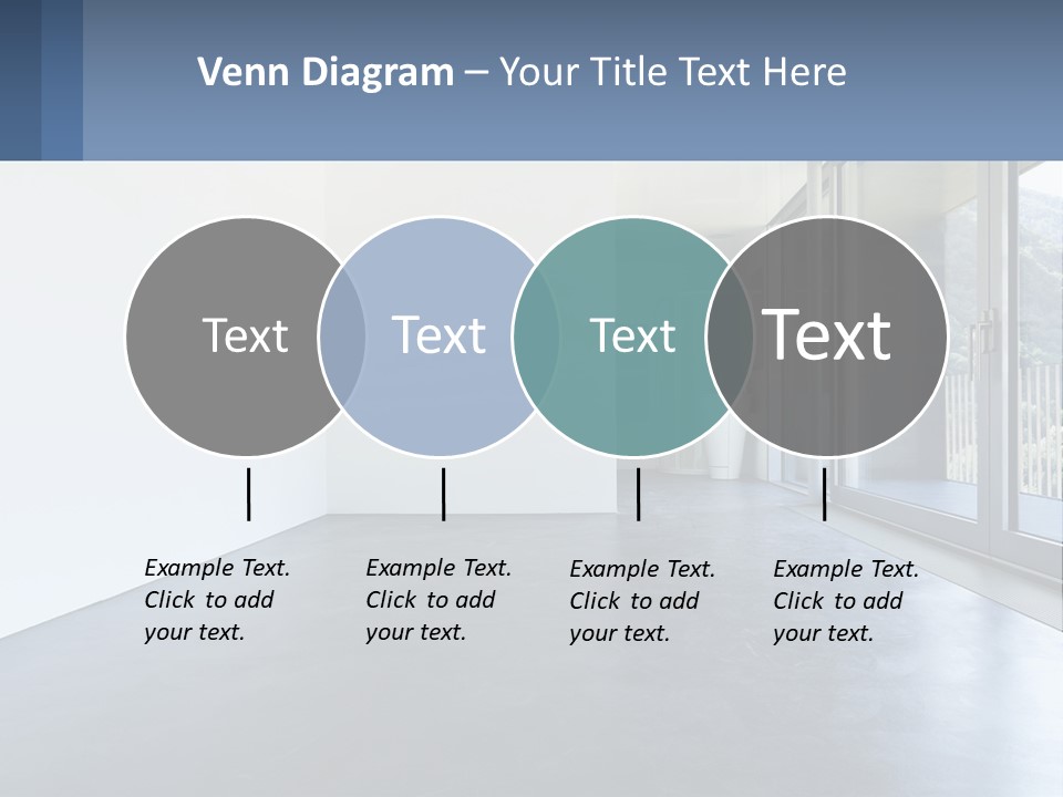 An Empty Room With A Sliding Glass Door PowerPoint Template