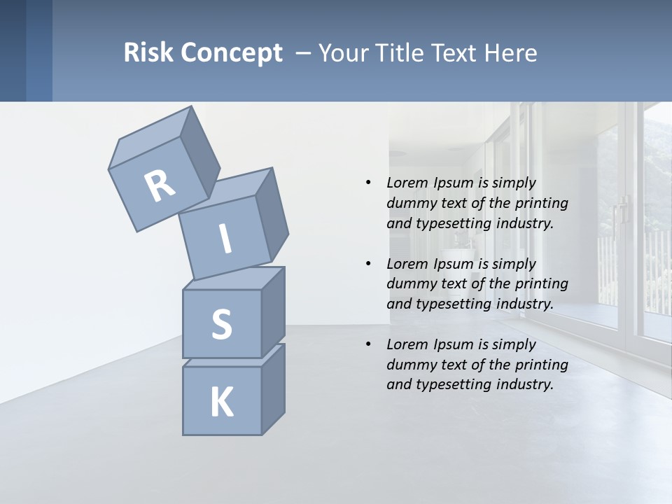 An Empty Room With A Sliding Glass Door PowerPoint Template