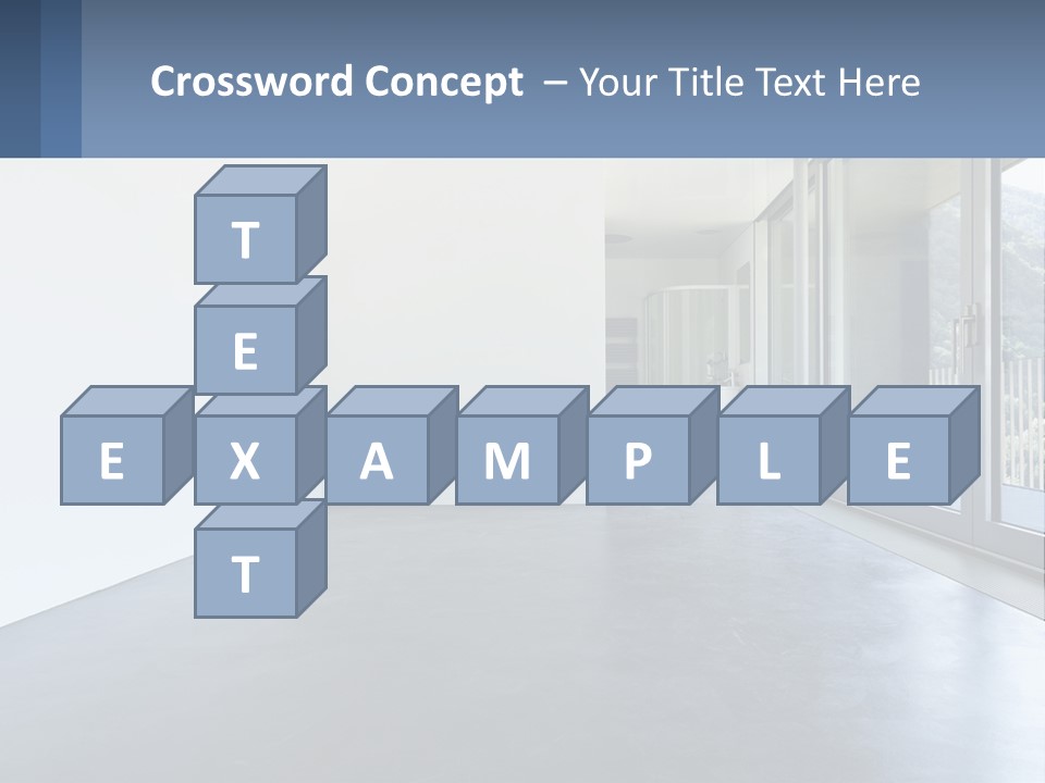 An Empty Room With A Sliding Glass Door PowerPoint Template