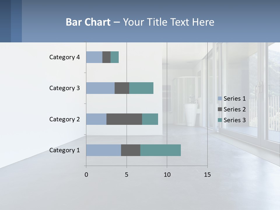 An Empty Room With A Sliding Glass Door PowerPoint Template