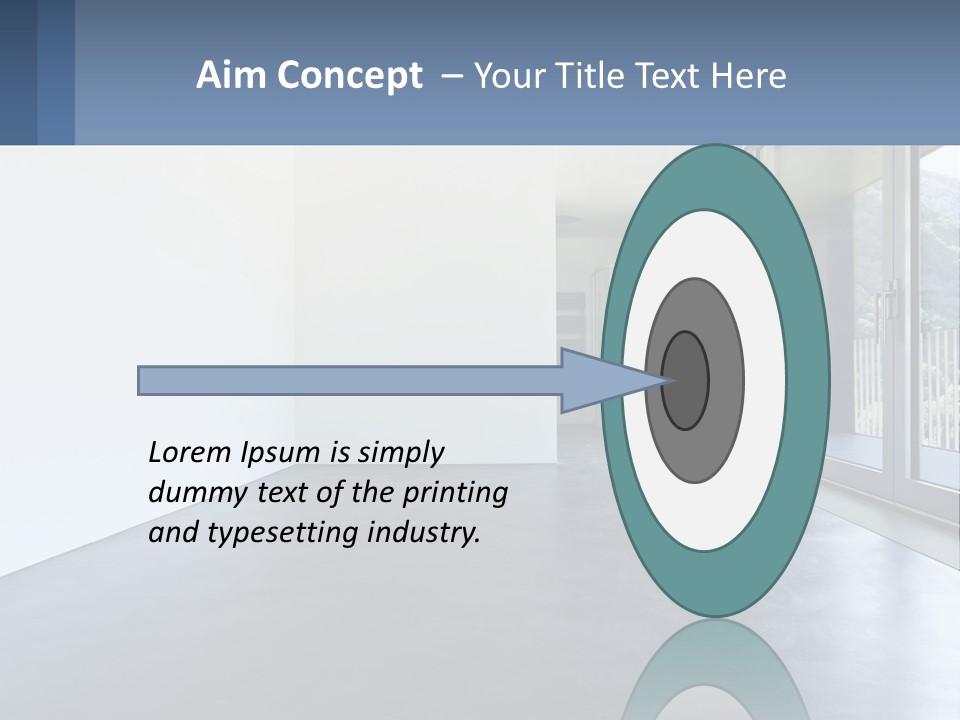 An Empty Room With A Sliding Glass Door PowerPoint Template