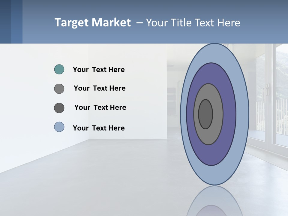 An Empty Room With A Sliding Glass Door PowerPoint Template