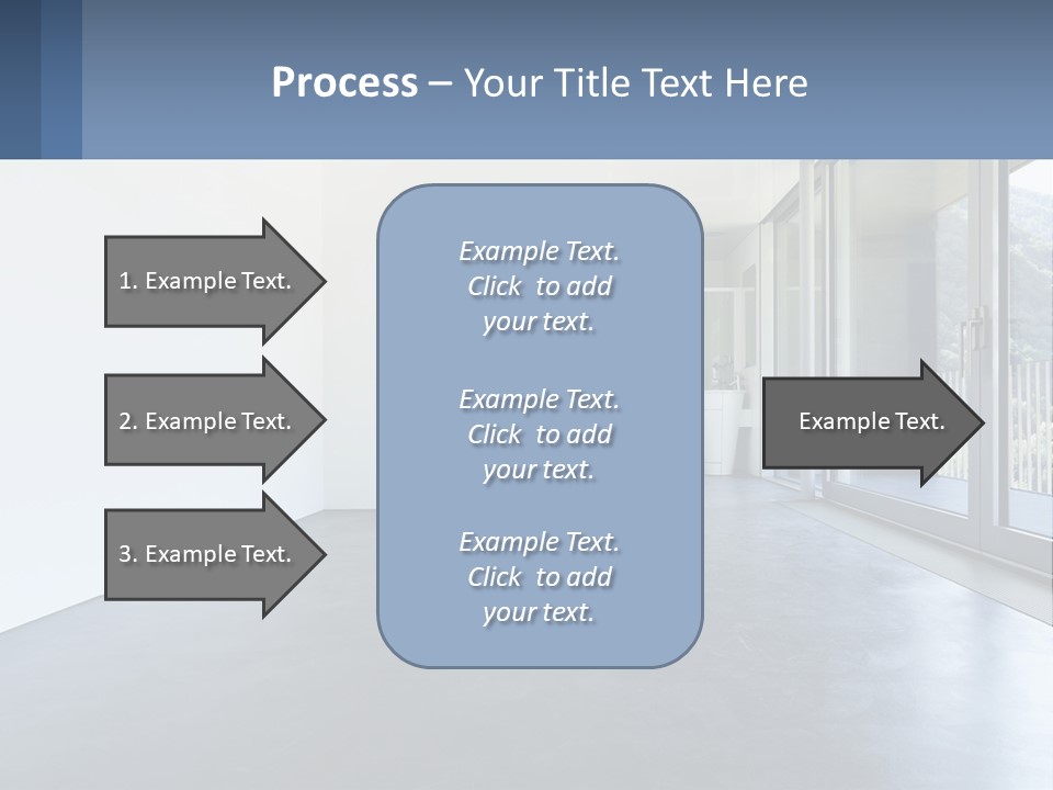 An Empty Room With A Sliding Glass Door PowerPoint Template