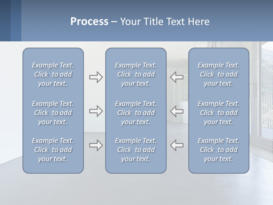 An Empty Room With A Sliding Glass Door PowerPoint Template