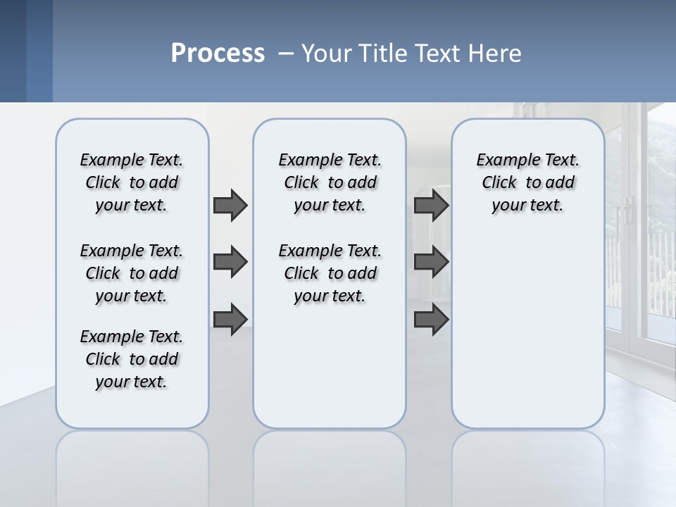 An Empty Room With A Sliding Glass Door PowerPoint Template