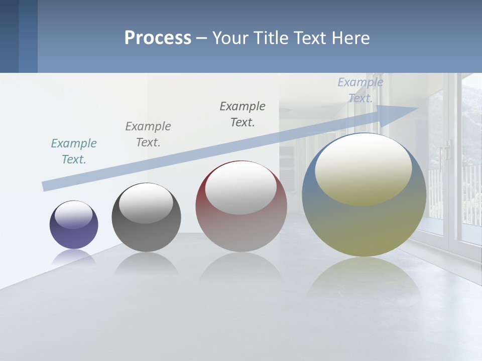 An Empty Room With A Sliding Glass Door PowerPoint Template