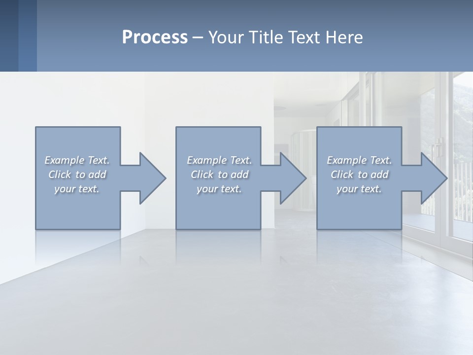 An Empty Room With A Sliding Glass Door PowerPoint Template